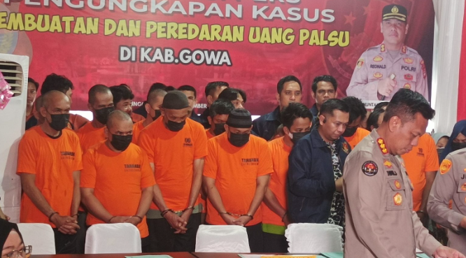 8 Berkas Kasus Uang Palsu di Gowa Dinyatakan Lengkap.
